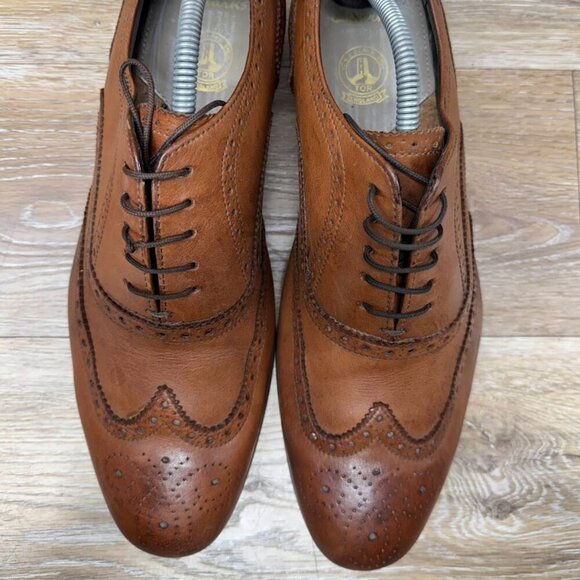 Clarks Brown Leather WingTip Oxfords Men's Size 10 - Picture 2 of 6
